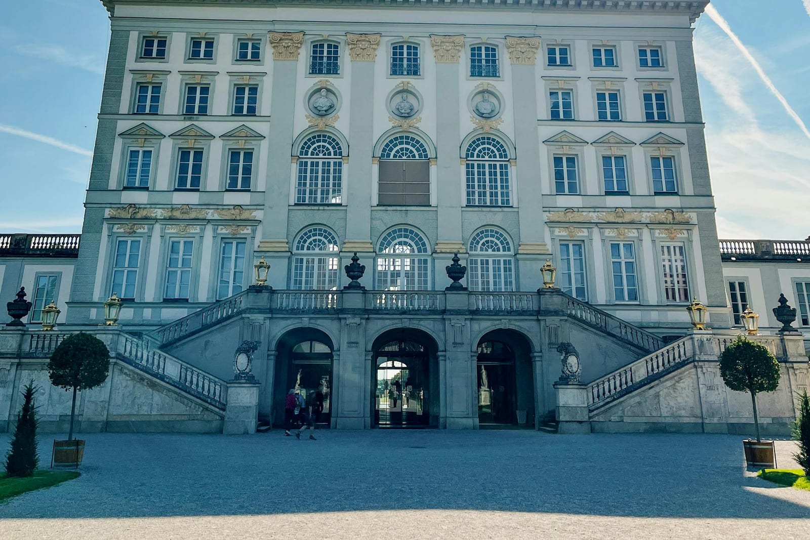 Nymphenburg Palace facade and fountain in Munich